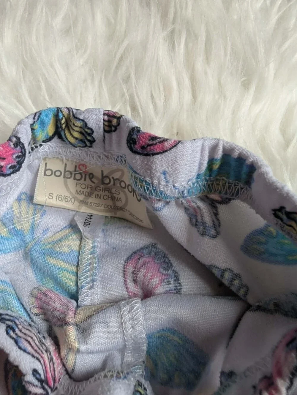 Bobbie Brooks White Butterfly Print Leggings Bottoms - Blue Pink Yellow Green